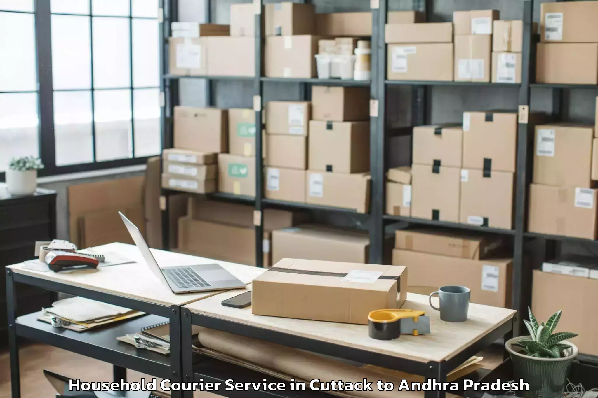 Professional Cuttack to Nidamanur Household Courier